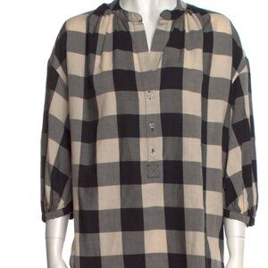 Mara Hoffman Plaid Print Blouse SZ Small